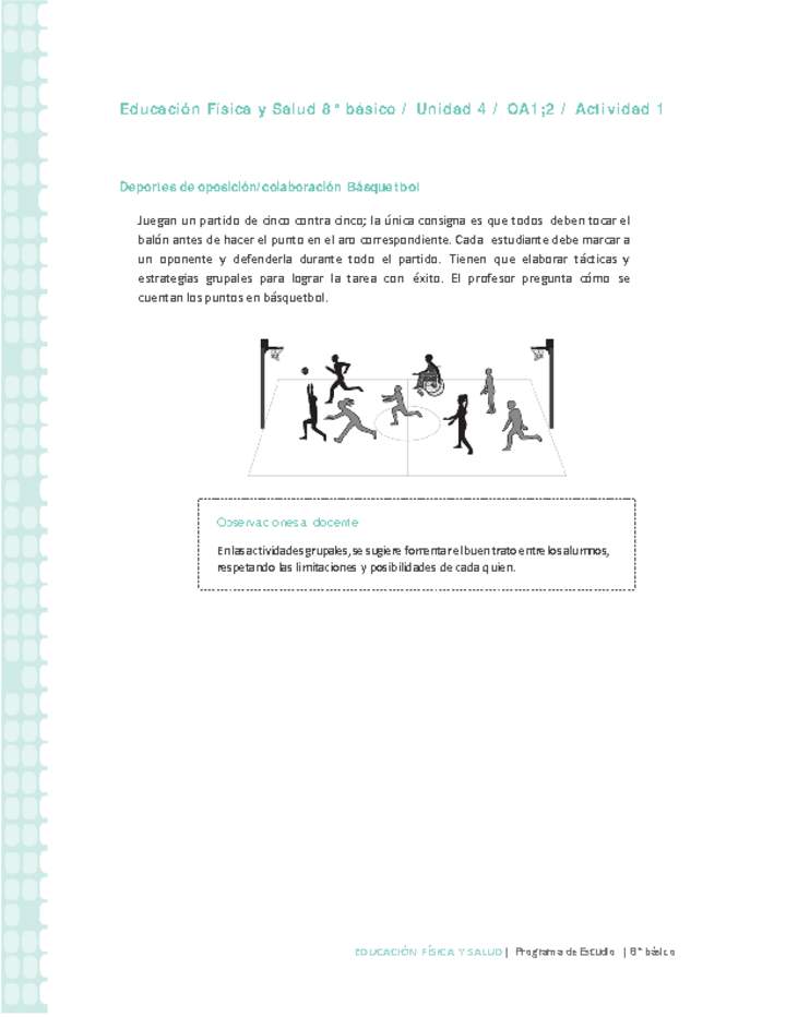 Educación Física 8° básico-Unidad 4-OA1;2-Actividad 1 Imagen portada