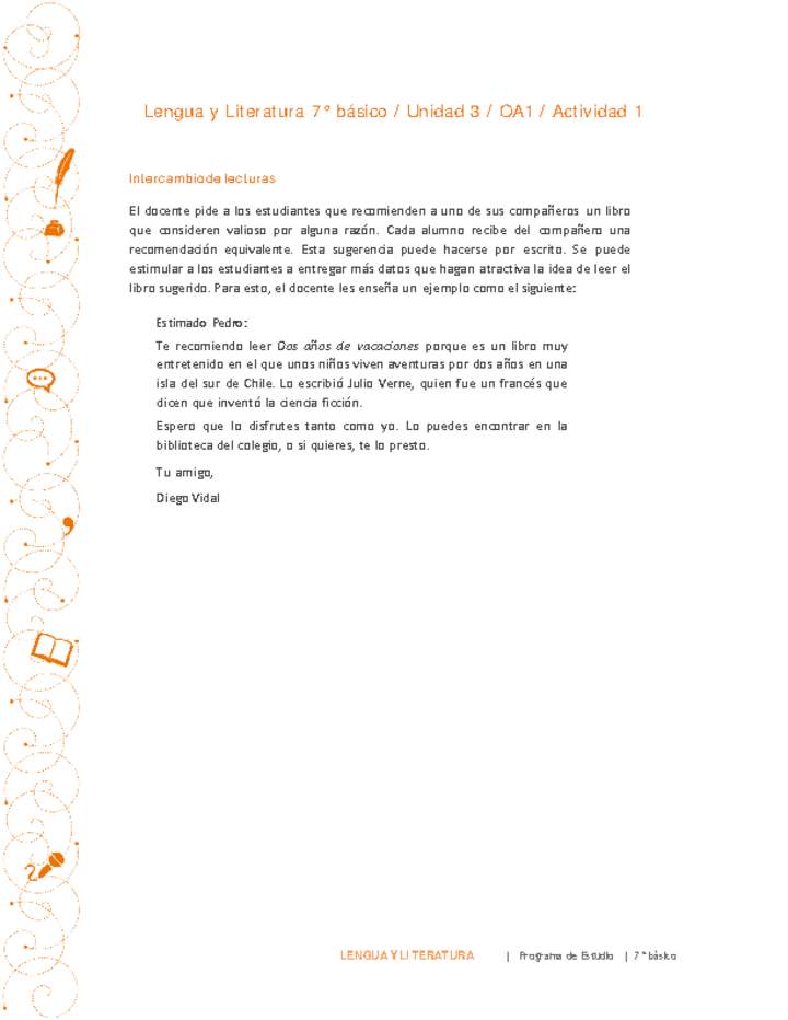 Lengua y Literatura 7° básico-Unidad 3-OA1-Actividad 1 Imagen portada