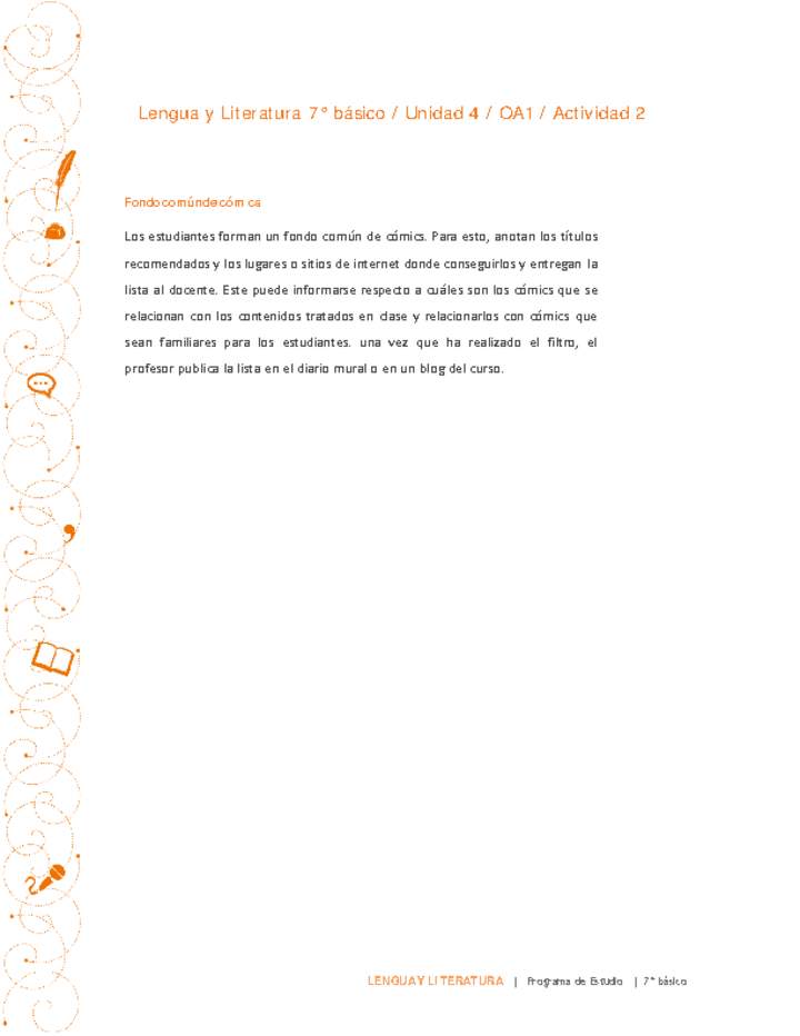 Lengua y Literatura 7° básico-Unidad 4-OA1-Actividad 2 Imagen portada