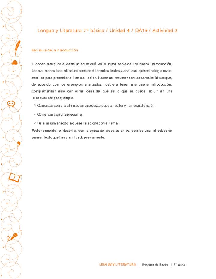 Lengua y Literatura 7° básico-Unidad 4-OA15-Actividad 2 Imagen portada