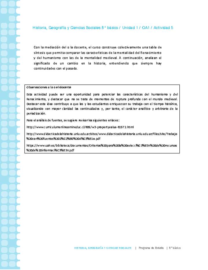 Historia 8° básico-Unidad 1-OA1-Actividad 5 Imagen portada