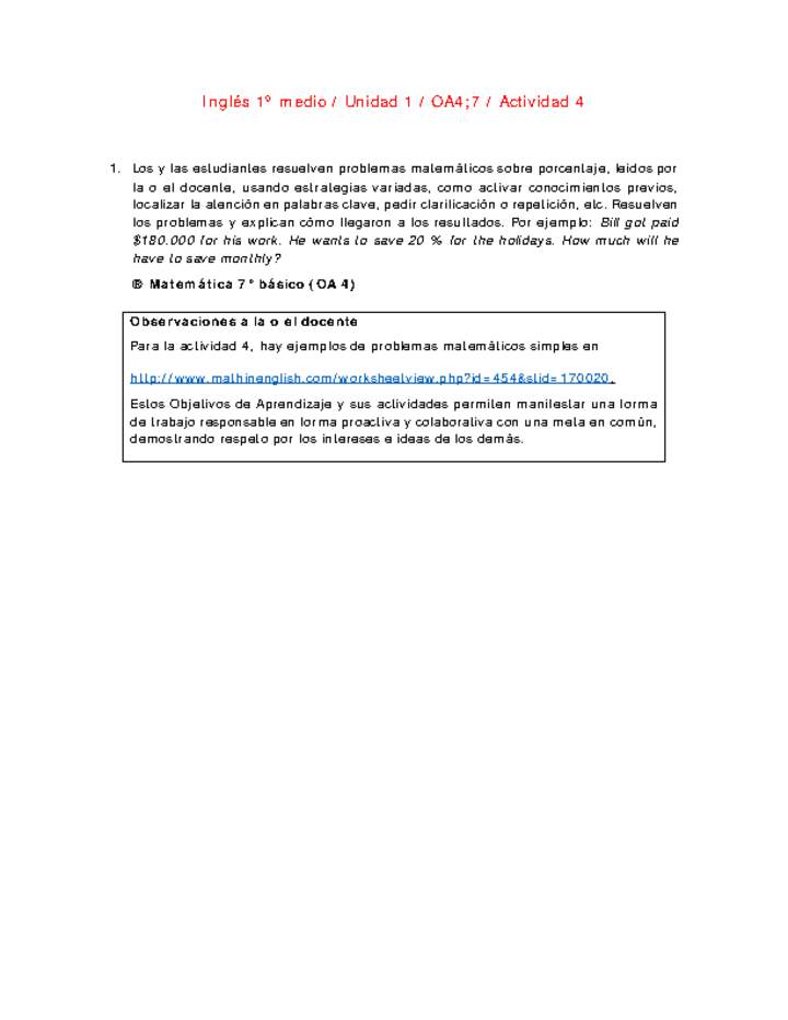 Inglés 1 medio-Unidad 1-OA4;7-Actividad 4 Imagen portada