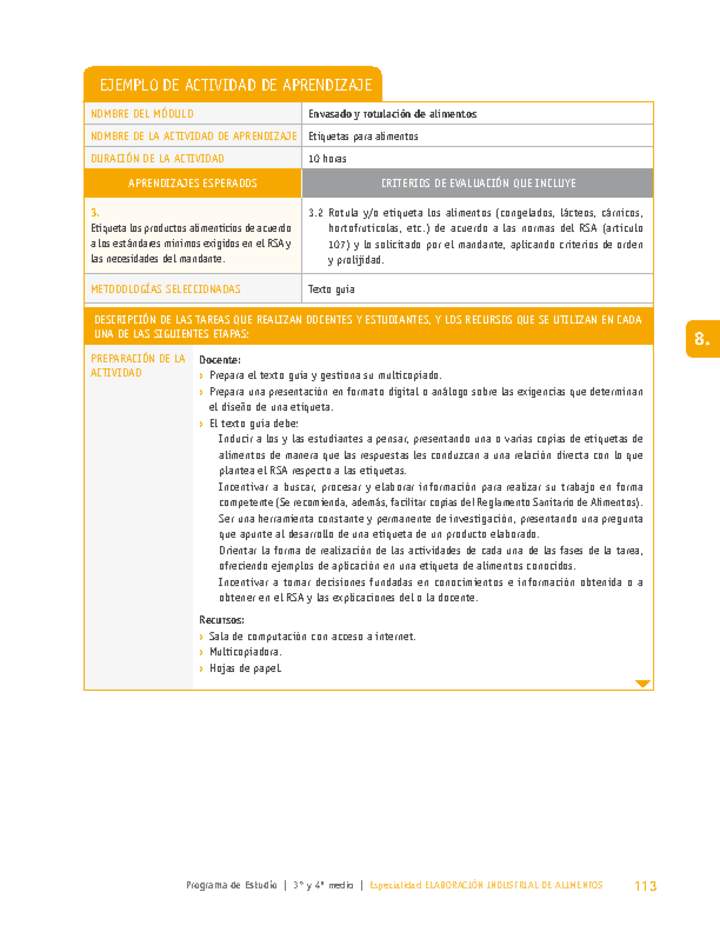 Etiquetas para alimentos Imagen portada