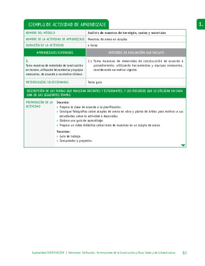Muestras de arena en acopios Imagen portada