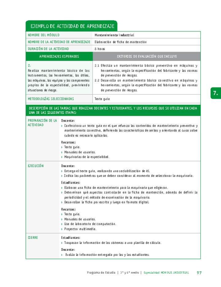 Elaboración de ficha de mantención Imagen portada