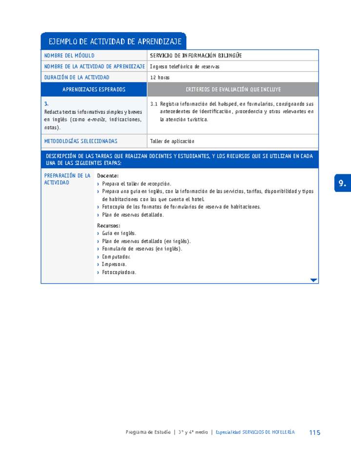 Ingreso telefónico de reservas Imagen portada