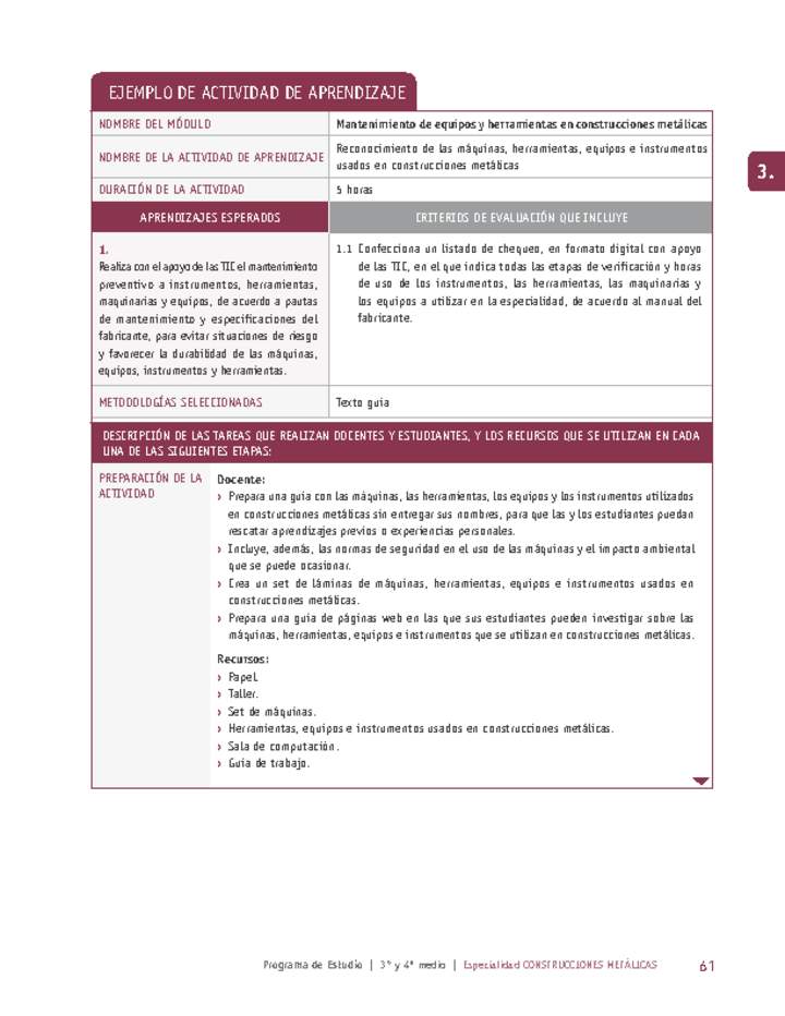 Reconocimiento de las máquinas, herramientas, equipos e instrumentos usados en construcciones metálicas Imagen portada