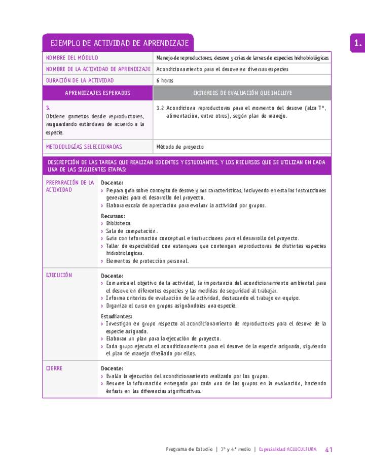 Acondicionamiento para el desove en diversas especies Imagen portada