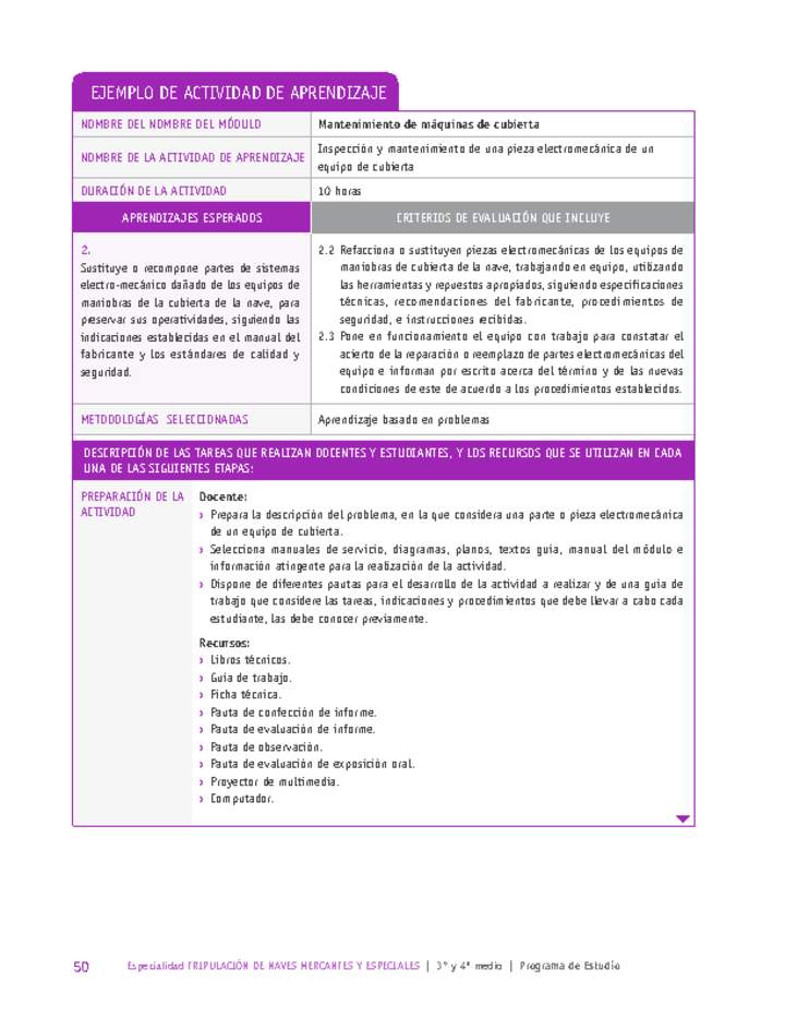 Inspección y mantenimiento de una pieza electromecánica de un equipo de cubierta Imagen portada