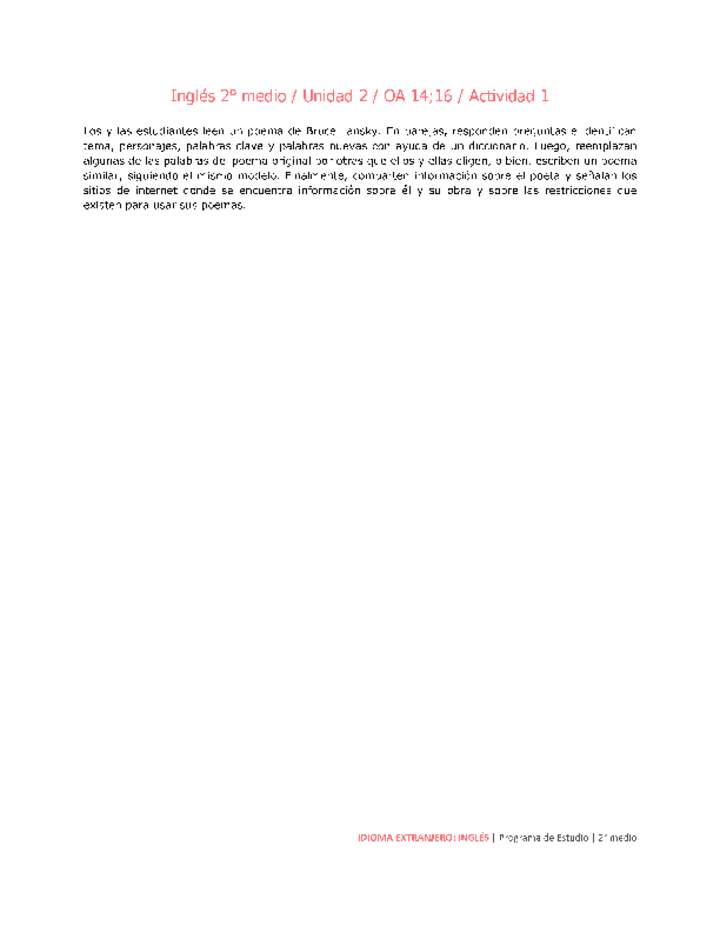 Inglés 2 medio-Unidad 2-OA14;16-Actividad 1 Imagen portada