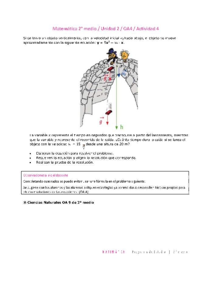 Matemática 2 medio-Unidad 2-OA4-Actividad 4 Imagen portada