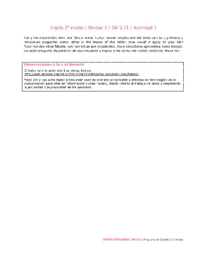 Inglés 2 medio-Unidad 3-OA5;11-Actividad 1 Imagen portada