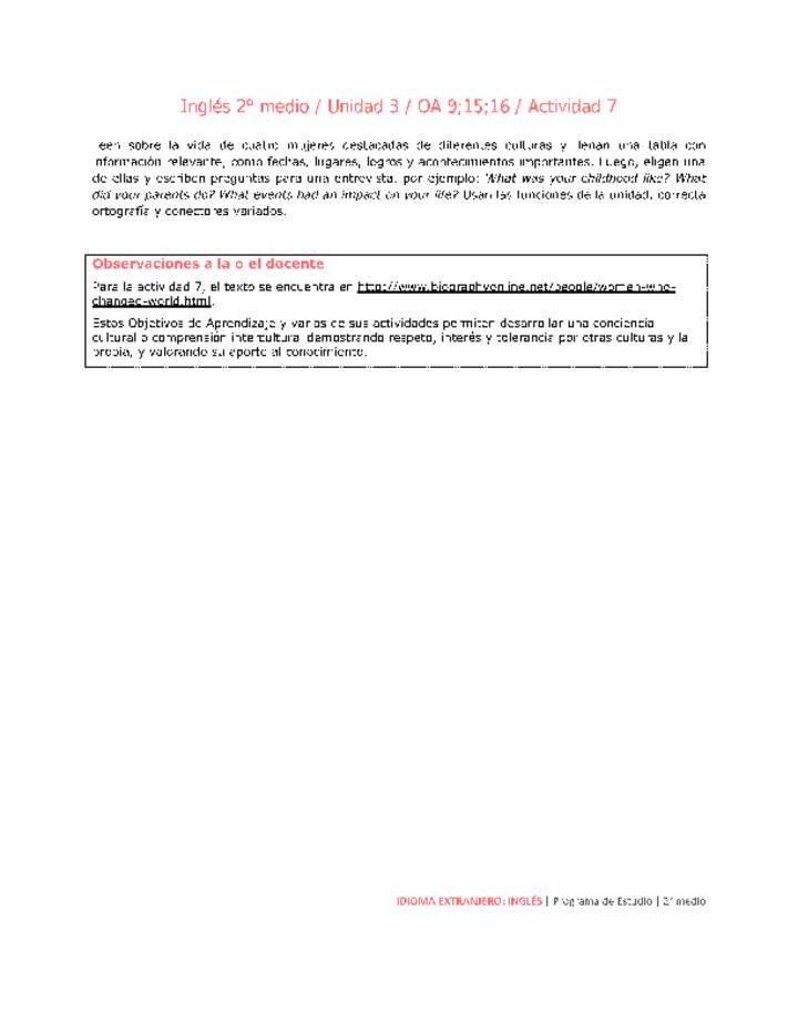 Inglés 2 medio-Unidad 3-OA9;15;16-Actividad 7 Imagen portada