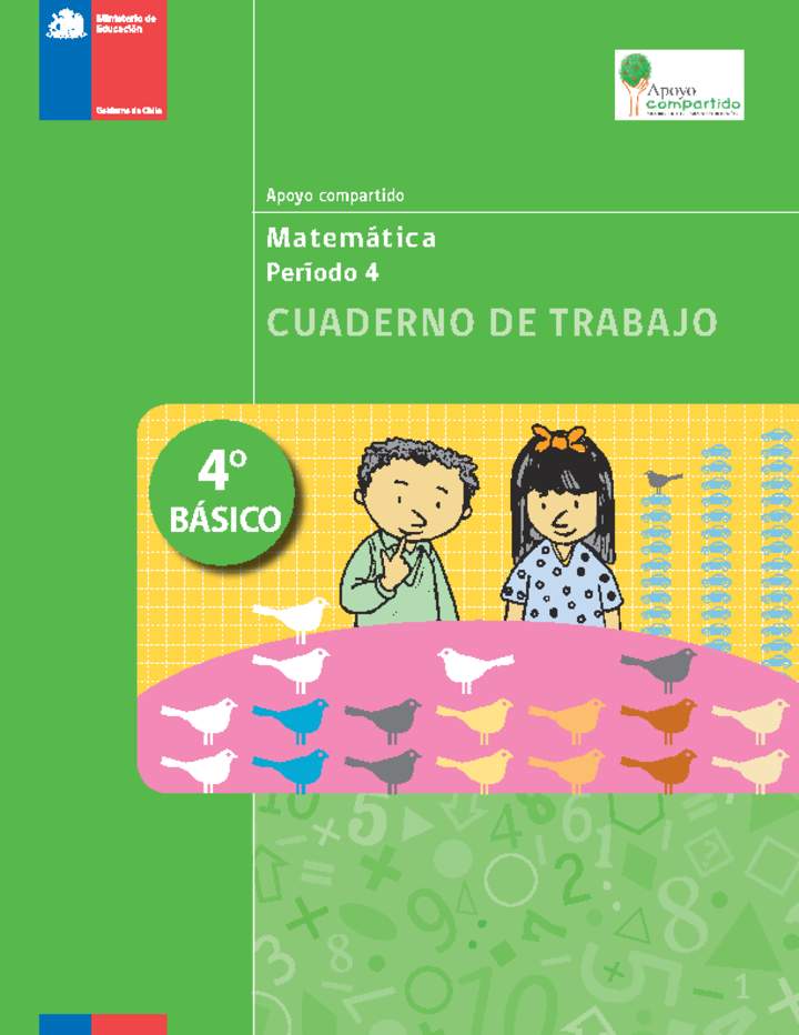 Plan de apoyo compartido: Matemática 4° básico, Unidad 4 Imagen portada