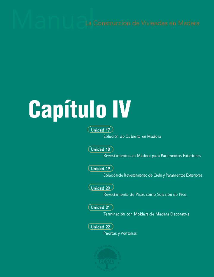 Manual La construcción de viviendas en madera. Capítulo 4: Terminaciones. Imagen portada