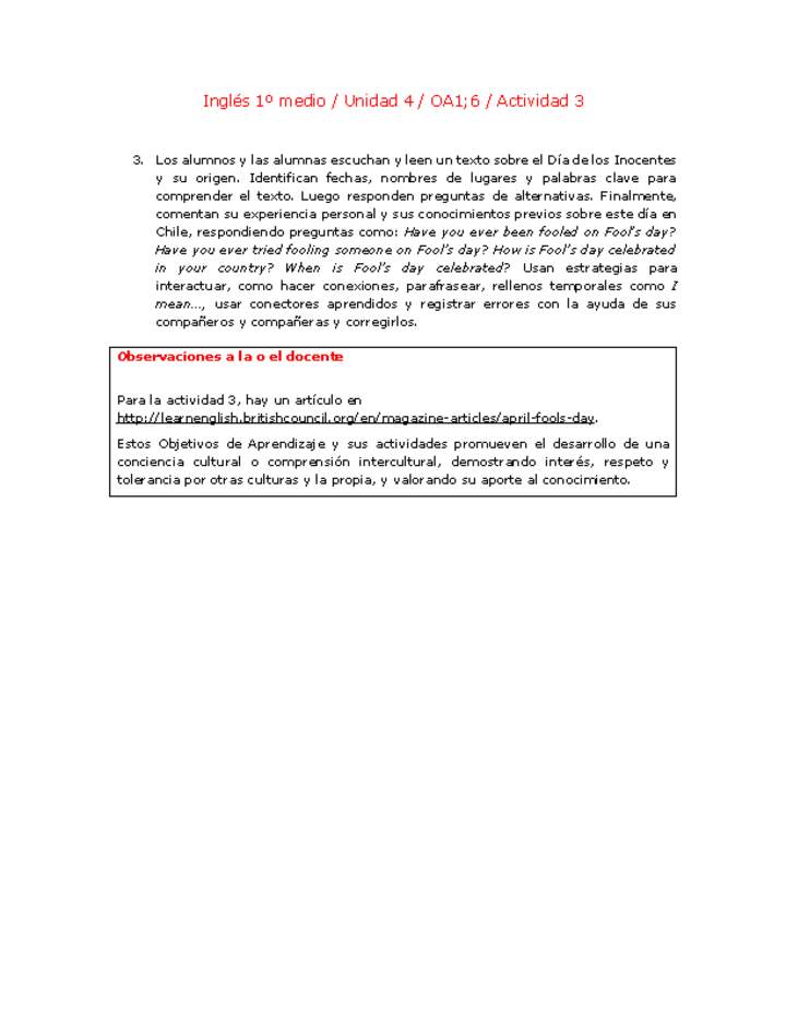 Inglés 1 medio-Unidad 4-OA1;6-Actividad 3 Imagen portada