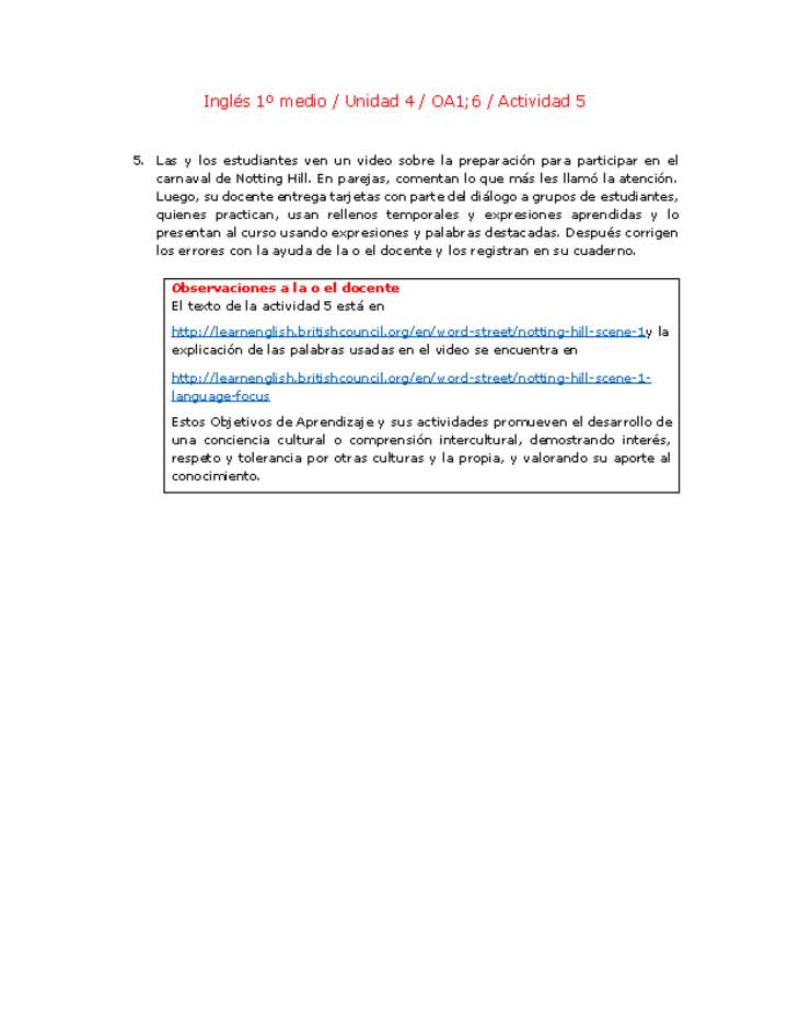 Inglés 1 medio-Unidad 4-OA1;6-Actividad 5 Imagen portada