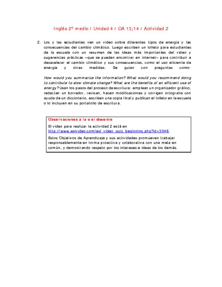 Inglés 2 medio-Unidad 4-OA13;14-Actividad 2 Imagen portada