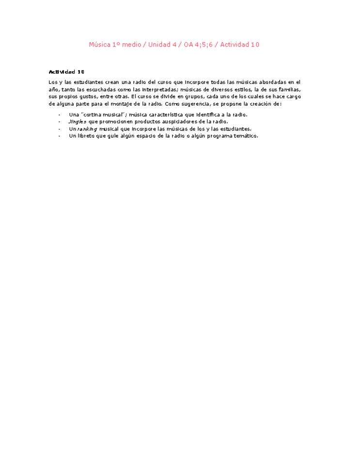 Artes Musicales 1 medio-Unidad 4-OA4;5;6-Actividad 10 Imagen portada