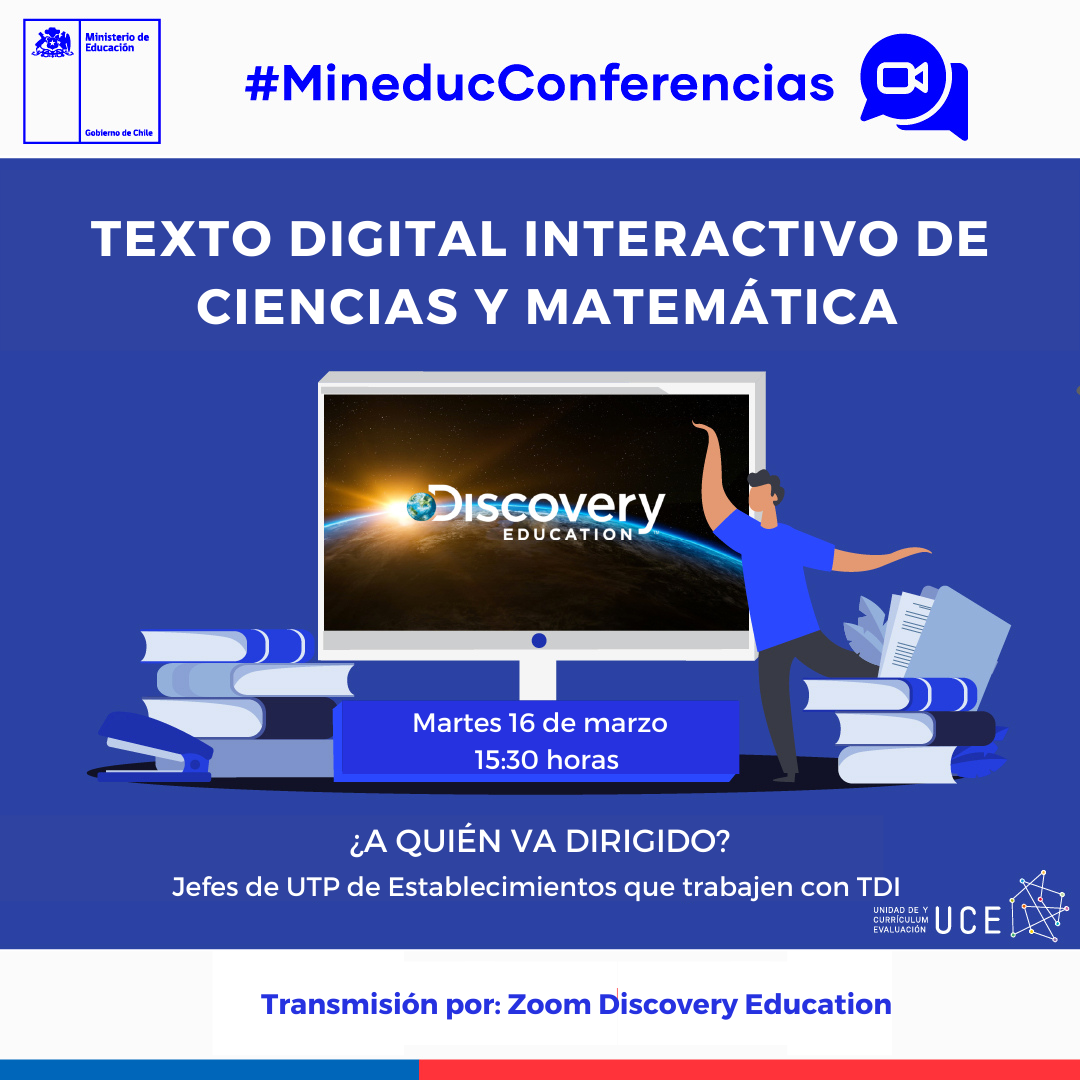 Conferencia: Texto digital interactivo de Ciencias y Matemática año 2021, martes 16 de marzo 15:30 horas