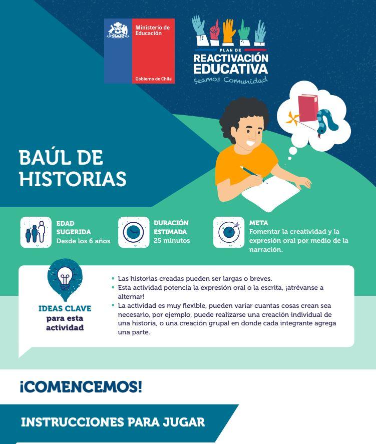 Ficha de juego en familia.Baúl de historias