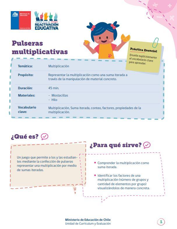 Pulseras multiplicativas