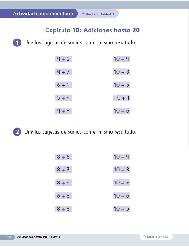 Adiciones hasta 20