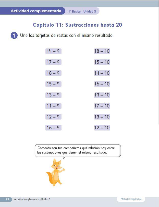 Sustracciones hasta 20