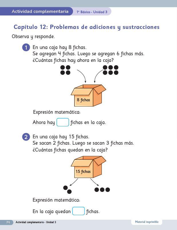 Problemas de adiciones y sustracciones