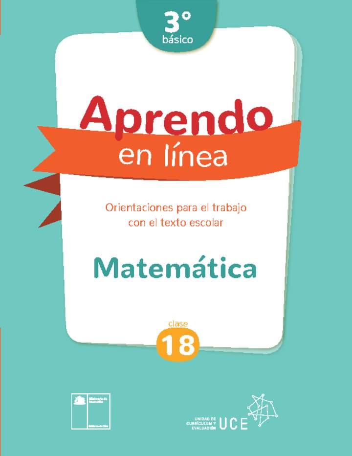 Matemática 3° básico Unidad 1: Clase N° 18 Imagen portada