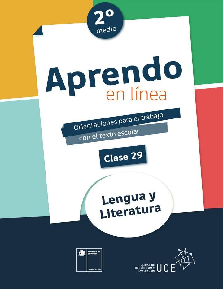 Lengua y literatura 2° medio Unidad 2: Clase N° 29 Imagen portada