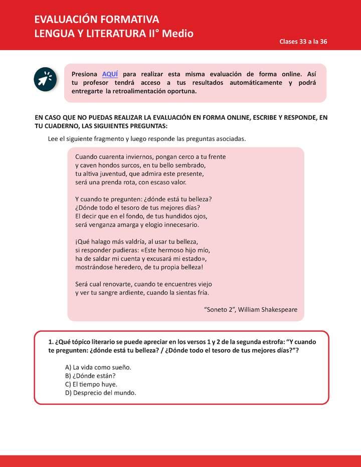 Evaluación Lenguaje y comunicación 2° medio Unidad 2: Semana 9 Imagen portada
