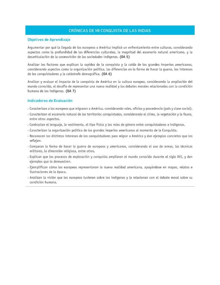 Evaluación Programas - HI08 - OA05 - OA06 - OA07 - U1 - CRÓNICAS DE MI CONQUISTA DE LAS INDIAS Imagen portada