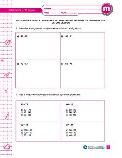 Multiplicaciones de números de dos dígitos por números de dos dígitos Imagen portada