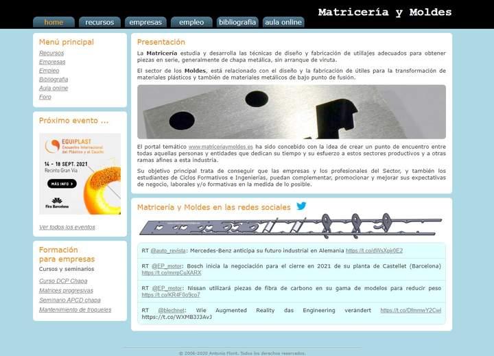 Matricería y moldes Imagen portada