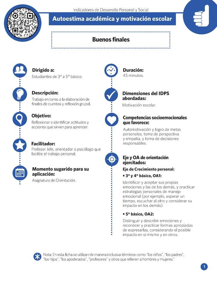 Fichas IDPS: Buenos finales Imagen portada