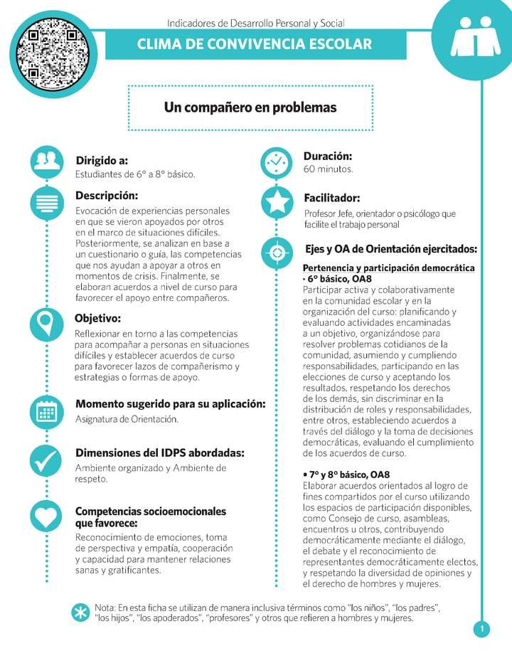 Ficha IDPS: Un compañero en problemas Imagen portada