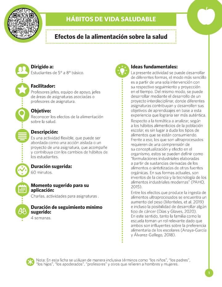 Ficha IDPS: Efectos de la alimentación sobre la salud. Imagen portada