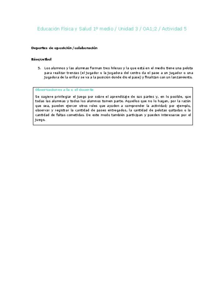 Educación Física 1 medio-Unidad 3-OA1;2-Actividad 5 Imagen portada