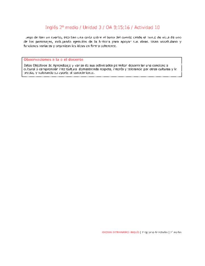 Inglés 2 medio-Unidad 3-OA9;15;16-Actividad 10 Imagen portada