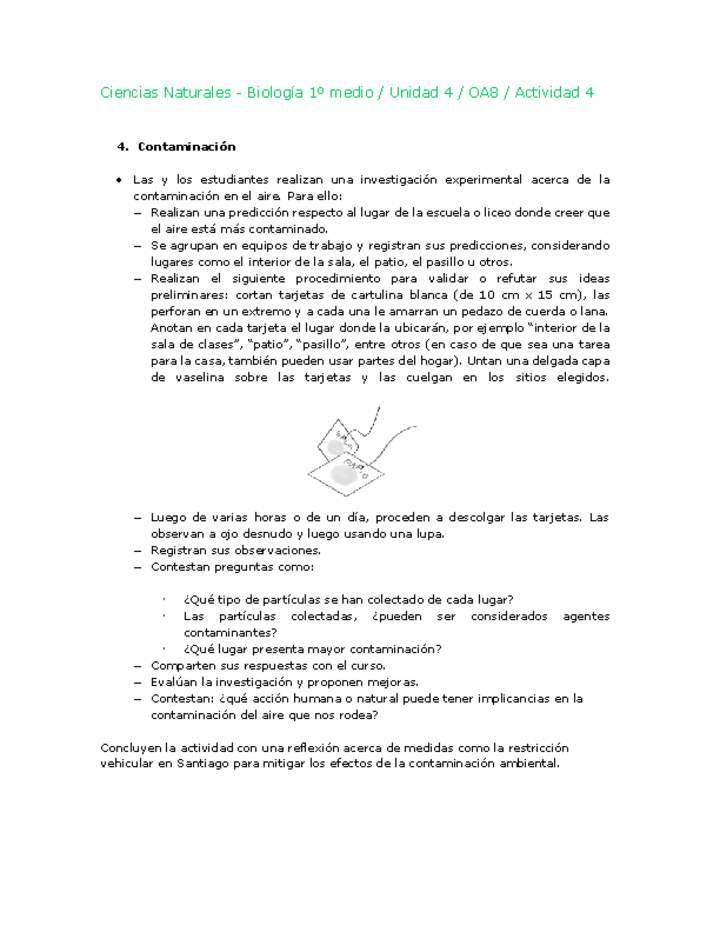 Ciencias Naturales 1 medio-Unidad 4-OA8-Actividad 4 Imagen portada
