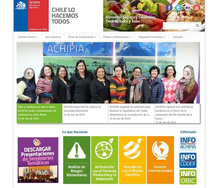 Agencia Chilena para la Inocuidad y Calidad Alimentaria (ACHIPIA) Imagen portada